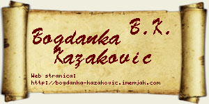 Bogdanka Kazaković vizit kartica